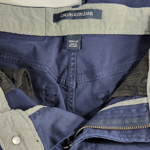 Calvin Klein Jeans Slim Straight Navy Blue Pants 30 x 32 - Picture 8 of 9